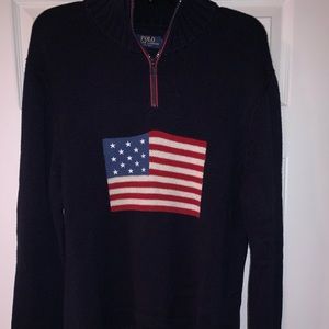 Polo Ralph Lauren Knit American Flag 1/2 Zip